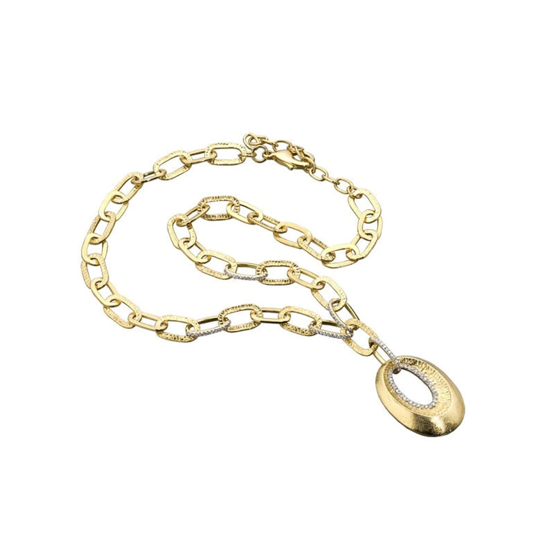 Collette Z Gold Overlay Open Oval Chain Necklace