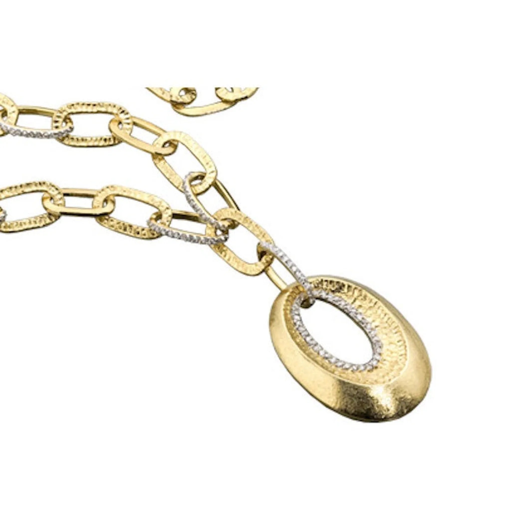 Collette Z Gold Overlay Open Oval Chain Necklace