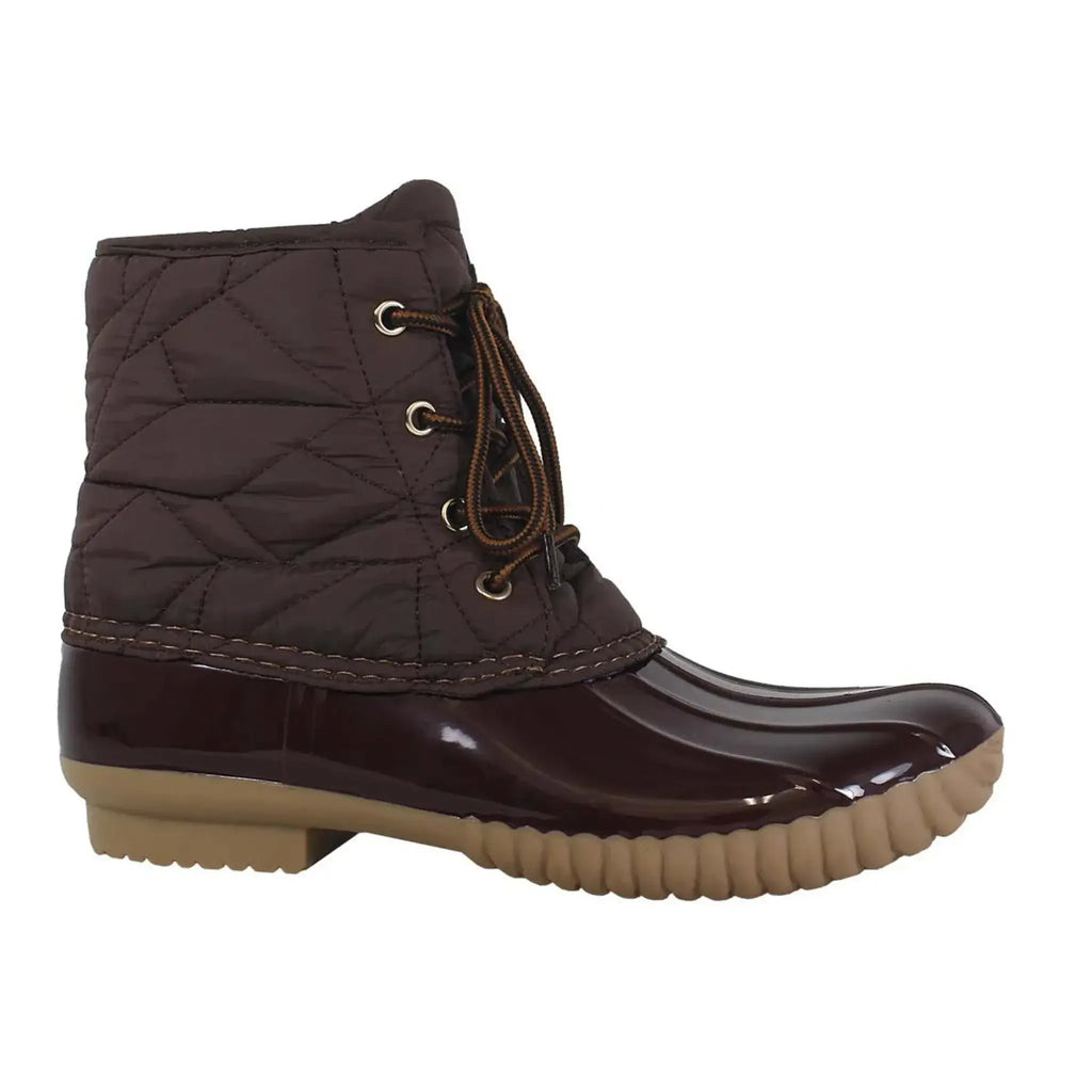Yoki Women's Dylan-92 rain duck boots with premium waterproof nylon and rubber upper.