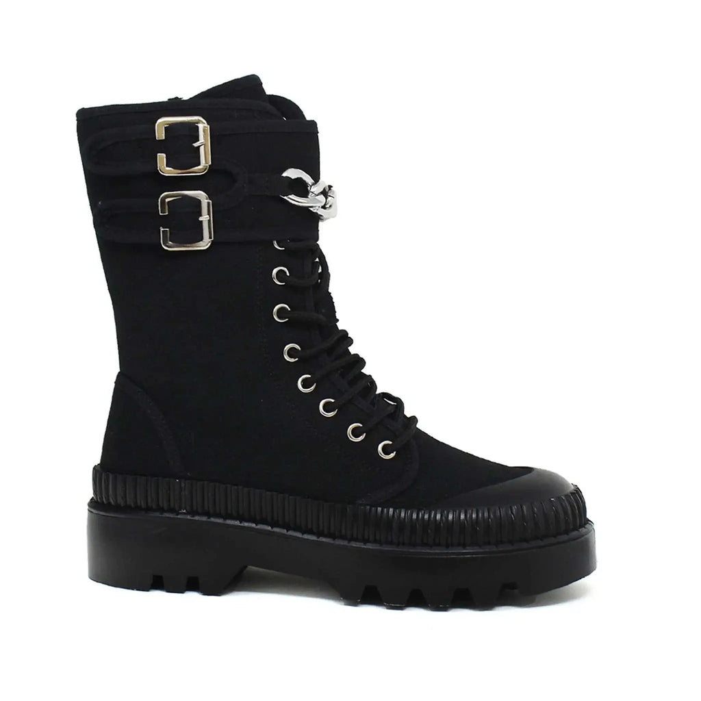 Yoki Women's Fran-09 Double Strap Boot with durable canvas upper and slip-resistant sole.