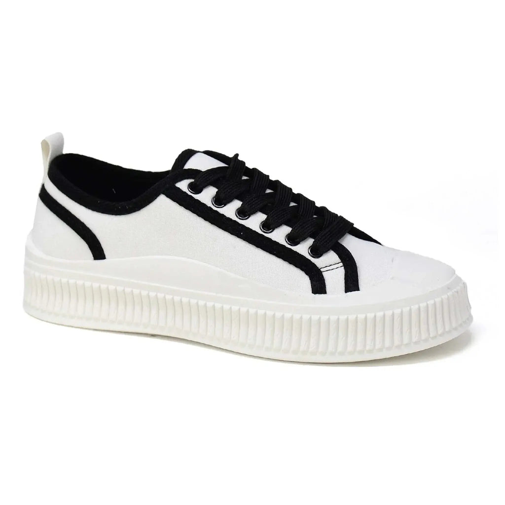 Women's lace-up sneakers with breathable upper and sturdy rubber sole, perfect for casual wear and workouts.