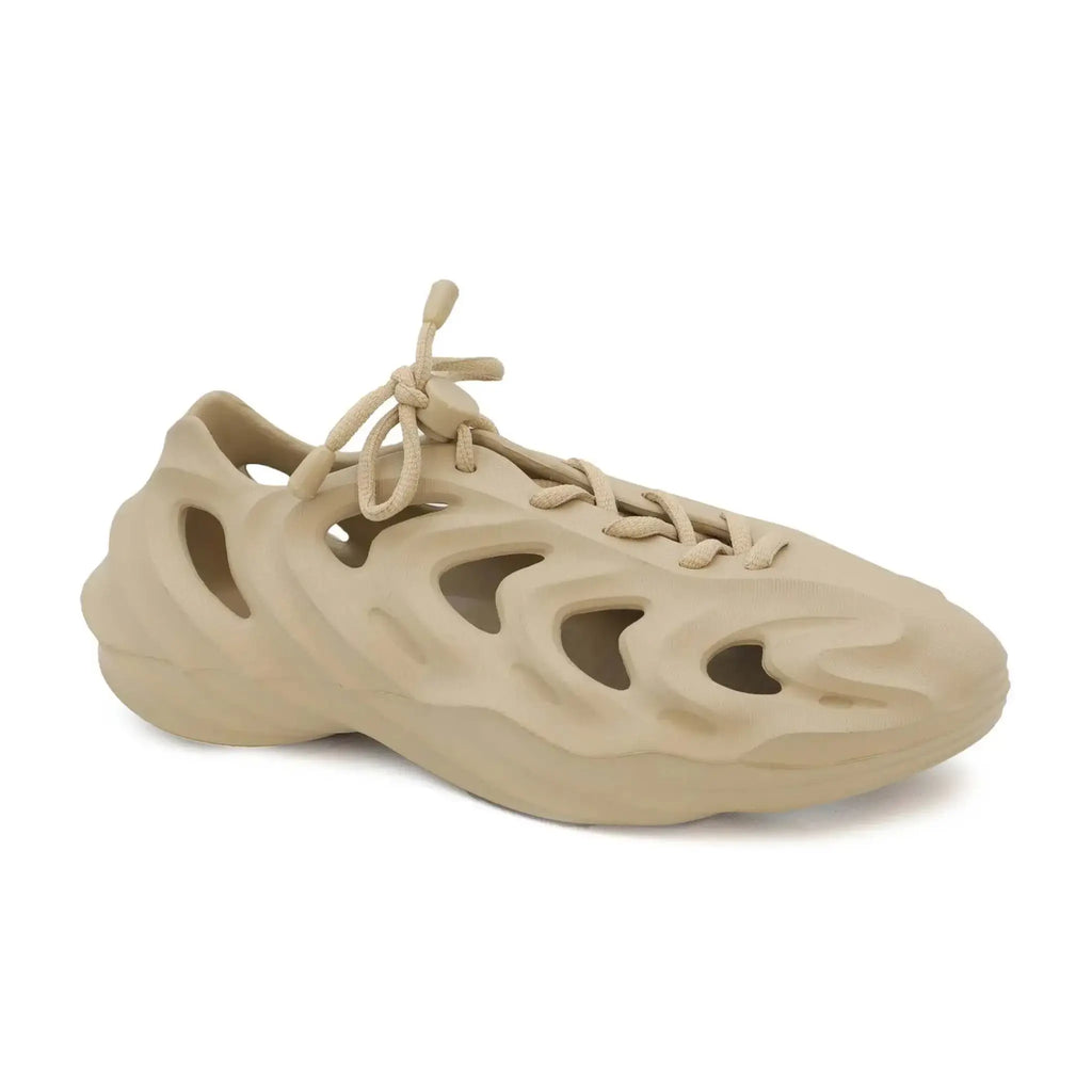 YOKI HARWELL Women's EVA Elastic Lace Clog Sneakers in beige, lightweight and breathable, slip-on design, ideal for casual wear.