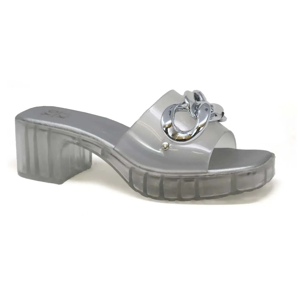 RUBI Women's Open Toe Sandals with Chain Strap, elegant design, comfortable fit, slip-resistant sole.