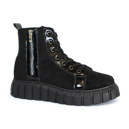 Yoki Womens Versatile Boot sneakers with side zippers