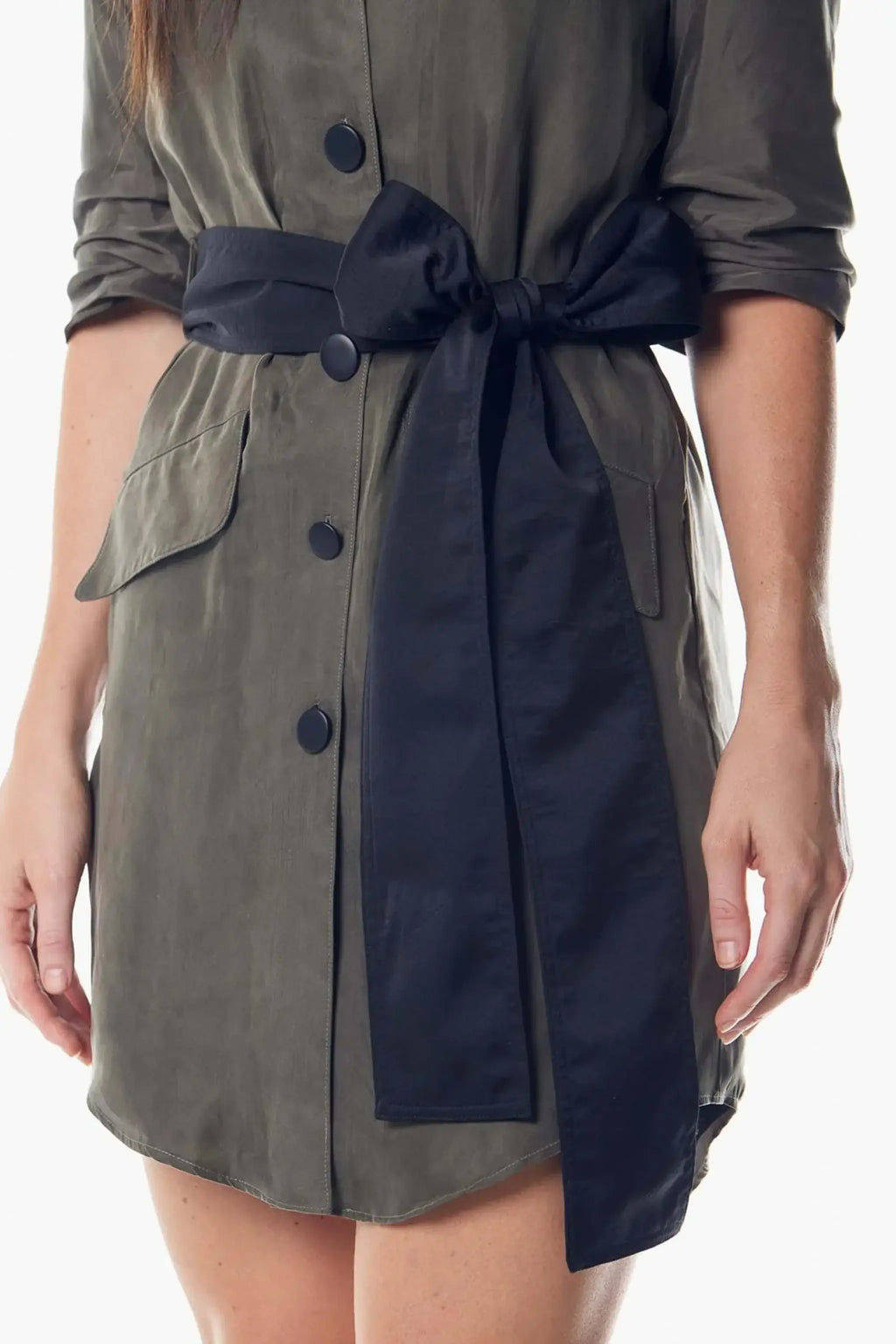 Montana Green Blazer Dress, mid-length, regular fit, premium fabric, timeless and professional style.
