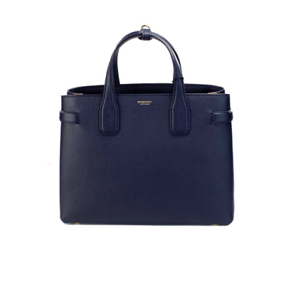 Burberry Banner Medium Regency Blue Leather Tote Bag