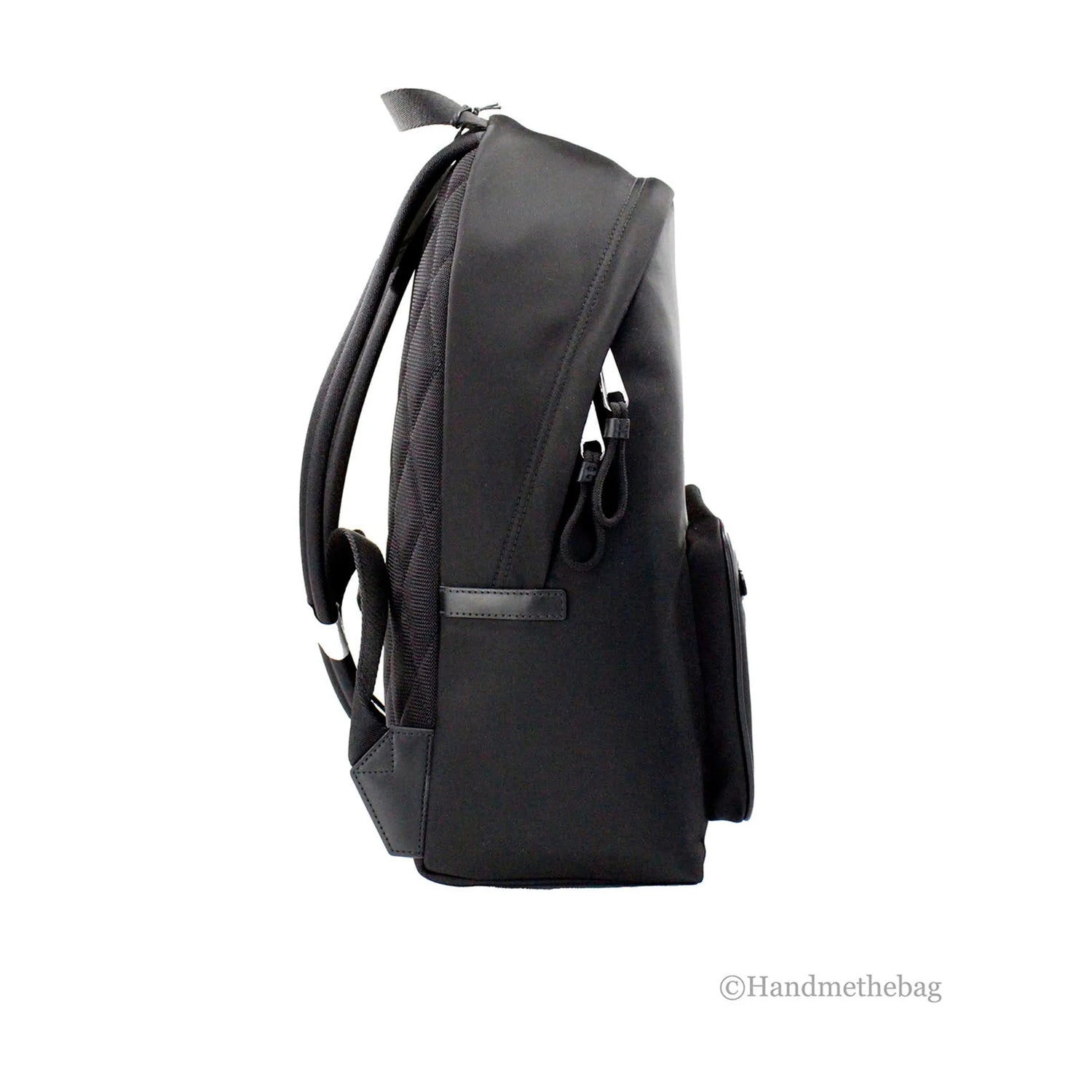 Burberry Abbeydale Stamp Branded Black Nylon Backpack