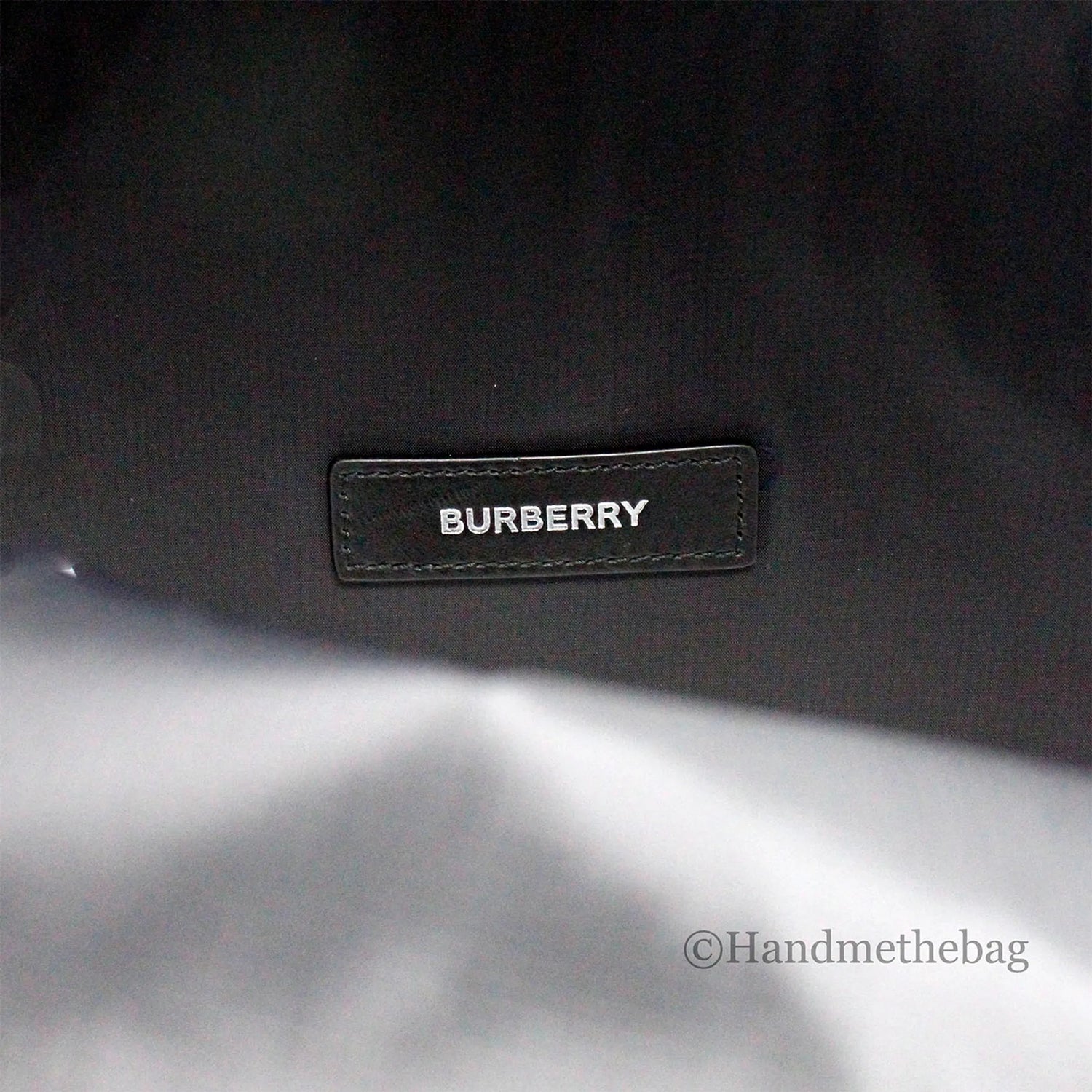 Burberry Abbeydale Stamp Branded Black Nylon Backpack