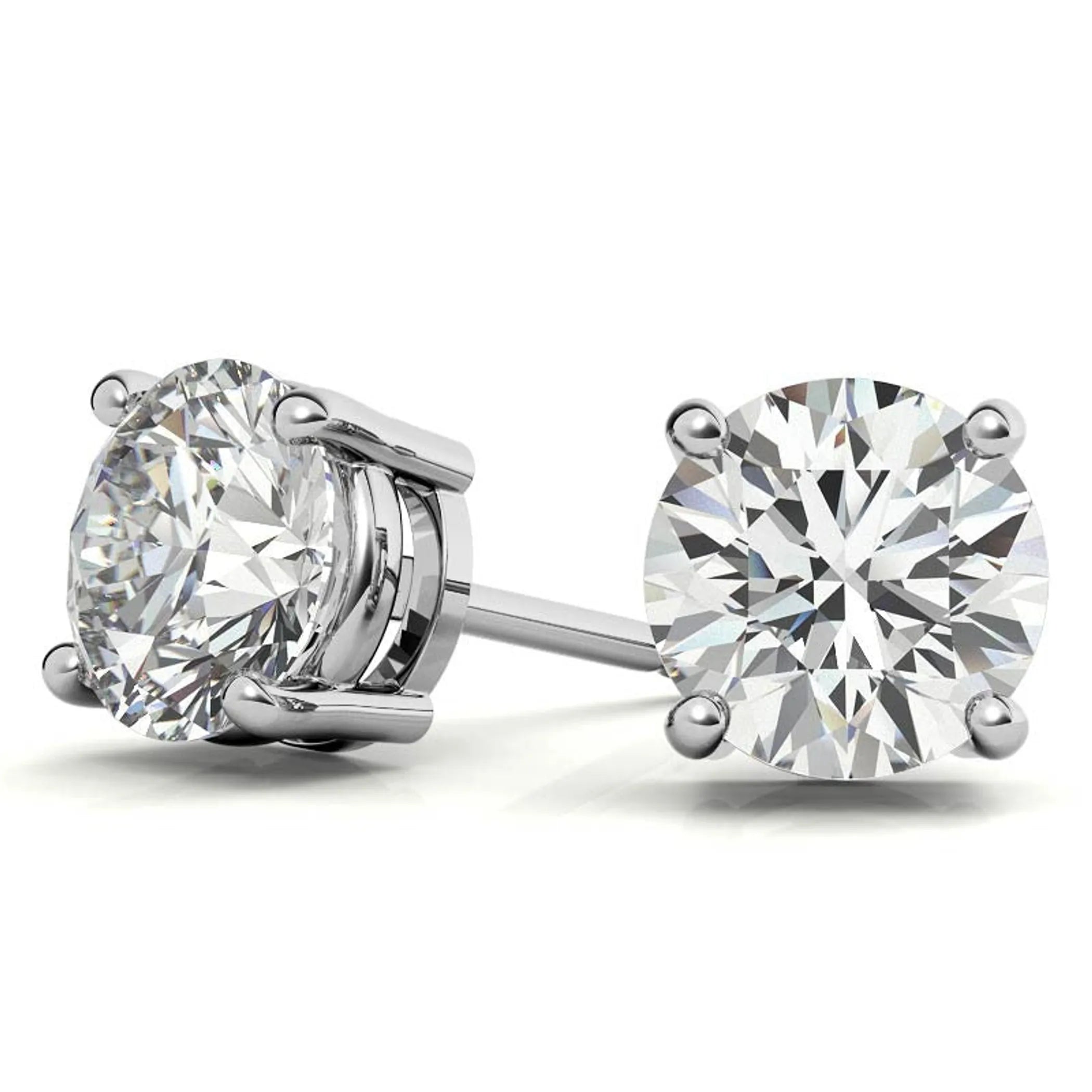 2.00 ctw Lab Grown Diamond Stud Earrings in 14k White Gold (G-VS)