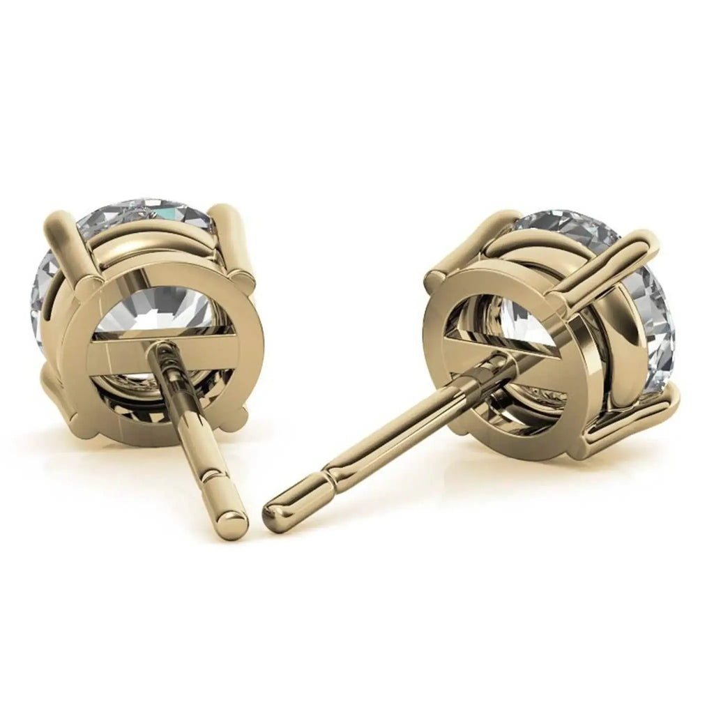 2.00 CTW lab-grown diamond stud earrings in 14K white gold, round-cut, G color, VS clarity, eco-friendly, handcrafted in the USA.