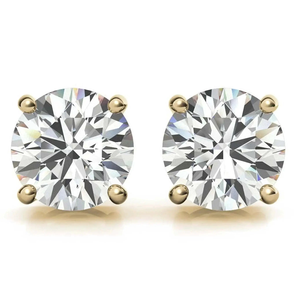 2.00 CTW lab-grown diamond stud earrings in 14K white gold.