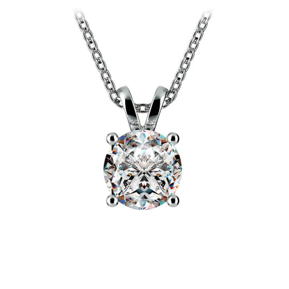 1.50 Ctw Prong Set Round Lab Grown Diamond Pendant In White /Yellow Gold G-VS