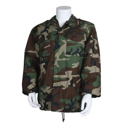 M65 Field Jacket with liner in woodland camo, size 4XL.